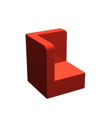 Red Panel 1 x 1 x 1 Corner