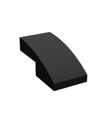 Black Slope, Curved 2 x 1 No Studs