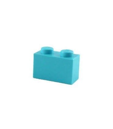 Medium Azure Brick 1 x 2