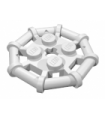 White Plate, Modified 2 x 2 with Bar Frame Octagonal, Reinforced, Completely Round Studs