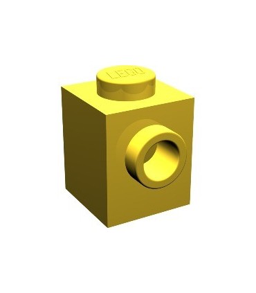 Yellow Brick, Modified 1 x 1 with Stud on 1 Side