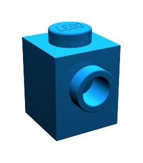 Blue Brick, Modified 1 x 1 with Stud on 1 Side