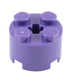 Dark Purple Brick, Round 2 x 2 with Axle Hole