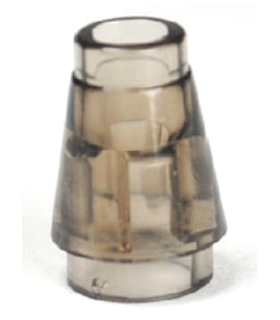 Trans-Black Cone 1 x 1 with Top Groove