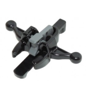 Black Minifig, Weapon Crossbow with Mini Blaster / Shooter with Dark Bluish Gray Trigger - Complete Assembly