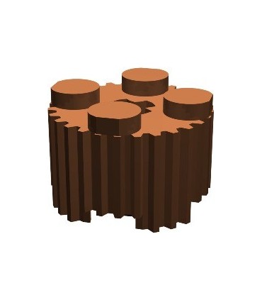 Reddish Brown Brick, Round 2 x 2 with Grille and Axle Hole