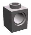 Dark Bluish Gray Technic, Brick 1 x 1 with Hole