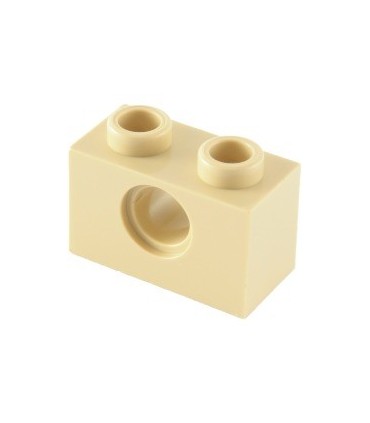 Tan Technic, Brick 1 x 2 with Hole