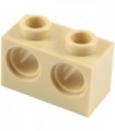 Tan Technic, Brick 1 x 2 with Holes