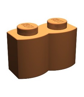 Dark Orange Brick, Modified 1 x 2 Log