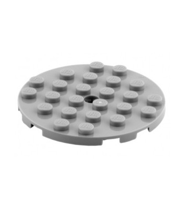 Light Bluish Gray Plate, Round 6 x 6 with Hole