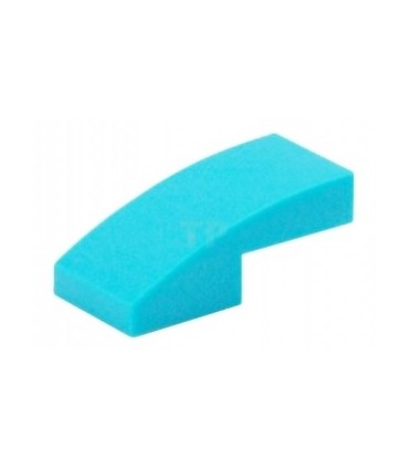 Medium Azure Slope, Curved 2 x 1 No Studs