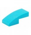 Medium Azure Slope, Curved 2 x 1 No Studs