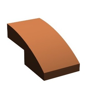 Reddish Brown Slope, Curved 2 x 1 No Studs