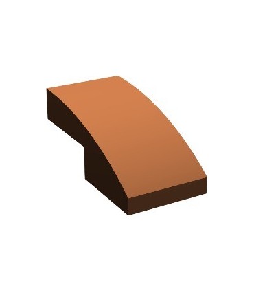 Reddish Brown Slope, Curved 2 x 1 No Studs