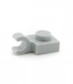 Light Bluish Gray Plate, Modified 1 x 1 with Clip Horizontal (thick open O clip)