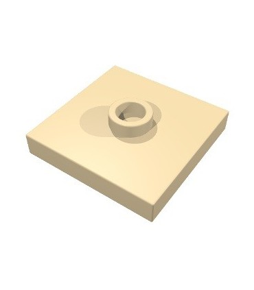 Tan Plate, Modified 2 x 2 with Groove and 1 Stud in Center
