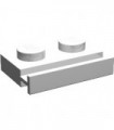 White Plate, Modified 1 x 2 with Door Rail