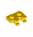 Yellow Plate, Modified 1 x 2 with Clips Horizontal