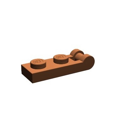 Reddish Brown Plate, Modified 1 x 2 with Handle on End - Closed Ends