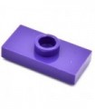 Dark Purple Plate, Modified 1 x 2 with 1 Stud with Groove and Bottom Stud Holder (Jumper)