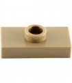Dark Tan Plate, Modified 1 x 2 with 1 Stud with Groove and Bottom Stud Holder (Jumper)