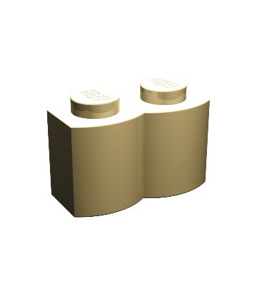 Tan Brick, Modified 1 x 2 Log
