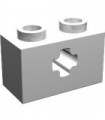 White Technic, Brick 1 x 2 with Axle Hole