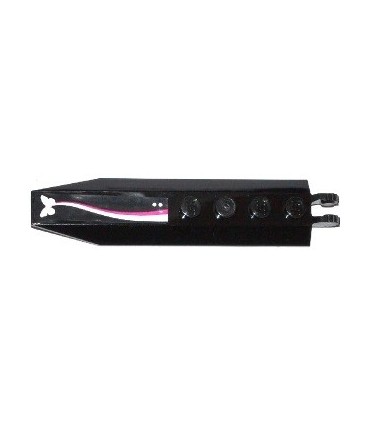 Black Hinge Plate 1 x 8 with Angled Side Extensions, Squared Plate Underside with Sticker - Set 41036