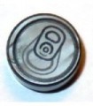 Flat Silver Tile, Round 1 x 1 with Soda Pop Can Top Pattern