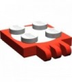 Red Turntable 2 x 2 Plate with Hinge, Complete Assembly with Light Gray Top