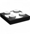 Black Turntable 2 x 2 Plate, Complete Assembly with Light Gray Top