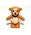 Medium Dark Flesh Teddy Bear - Arms Down with Tan Belly and Black Eyes, Nose and Mouth Pattern