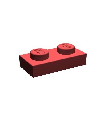 Dark Red Plate 1 x 2