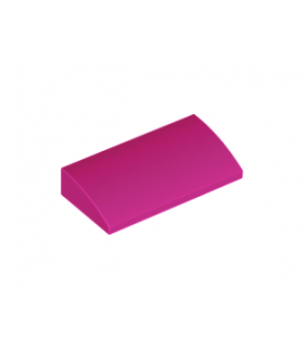 Magenta Slope, Curved 2 x 4 x 2/3 No Studs with Bottom Tubes