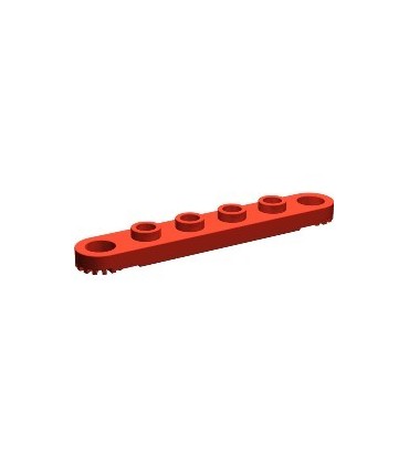 Red Technic, Plate 1 x 6 with Toothed Ends