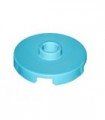 Medium Azure Tile, Round 2 x 2 with Open Stud