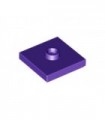 Dark Purple Plate, Modified 2 x 2 with Groove and 1 Stud in Center