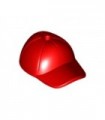 Red Minifig, Headgear Cap - Short Curved Bill with Seams and Hole on Top