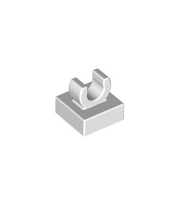 White Tile, Modified 1 x 1 with Clip - Rounded Edges
