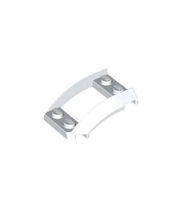 White Wedge 4 x 3 Open with Cutout and 4 Studs