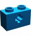 Blue Technic, Brick 1 x 2 with Axle Hole