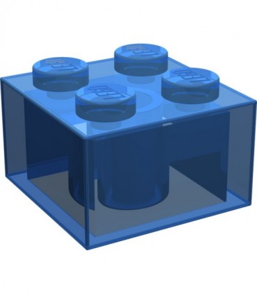 Trans-Dark Blue Brick 2 x 2