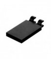 Black Tile, Modified 2 x 3 with 2 Clips (thick open O clips)