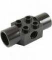 Black Technic, Brick Modified 2 x 2 with Pin Holes and 2 Rotation Joint Sockets