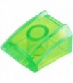 Trans-Bright Green Slope, Curved 2 x 2 Lip, No Studs