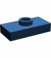 Dark Blue Plate, Modified 1 x 2 with 1 Stud with Groove and Bottom Stud Holder (Jumper)