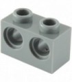 Dark Bluish Gray Technic, Brick 1 x 2 with Holes
