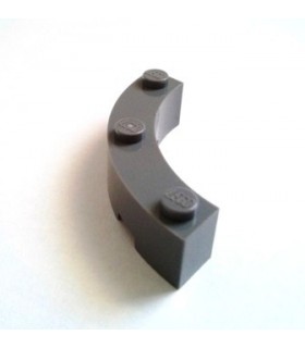 Dark Bluish Gray Brick, Round Corner 4 x 4 Macaroni Wide with 3 Studs