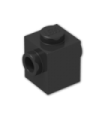 Black Brick, Modified 1 x 1 with Studs on 2 Sides, Opposite